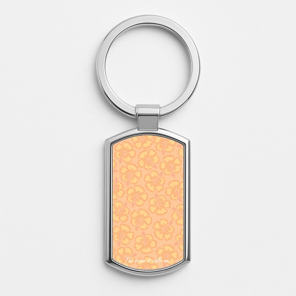 The Ocean It Calls Me Silver Keyring