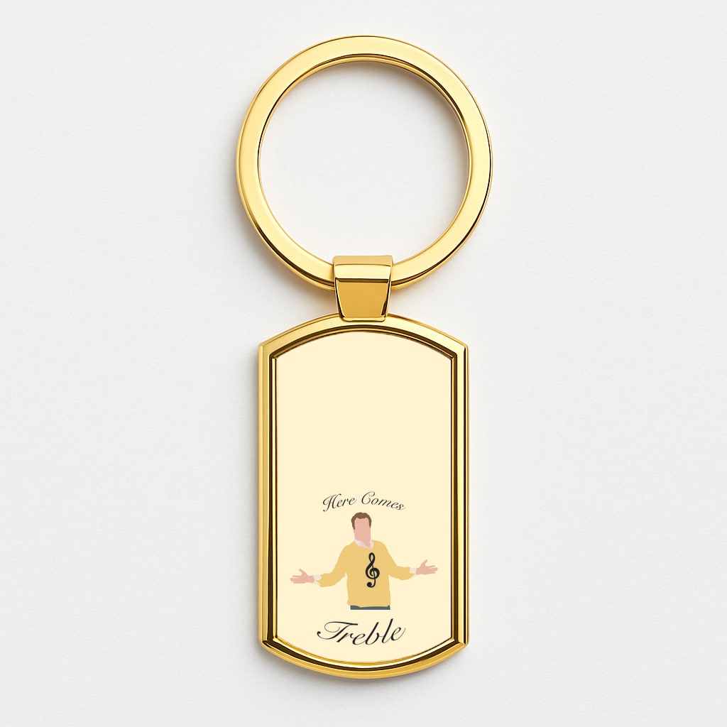 Here Comes Treble Gold Keyring