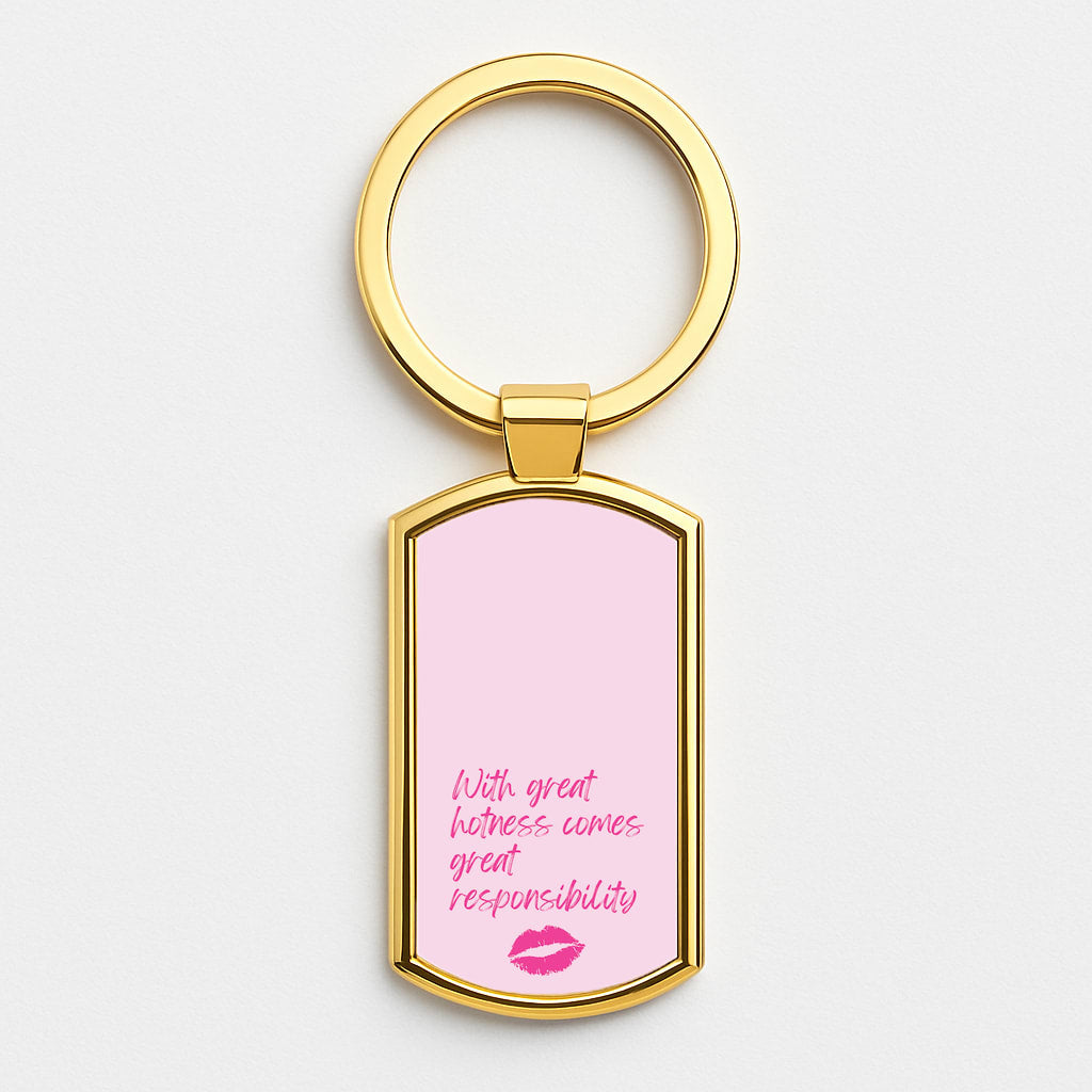 With Great Hotness Gold Keyring