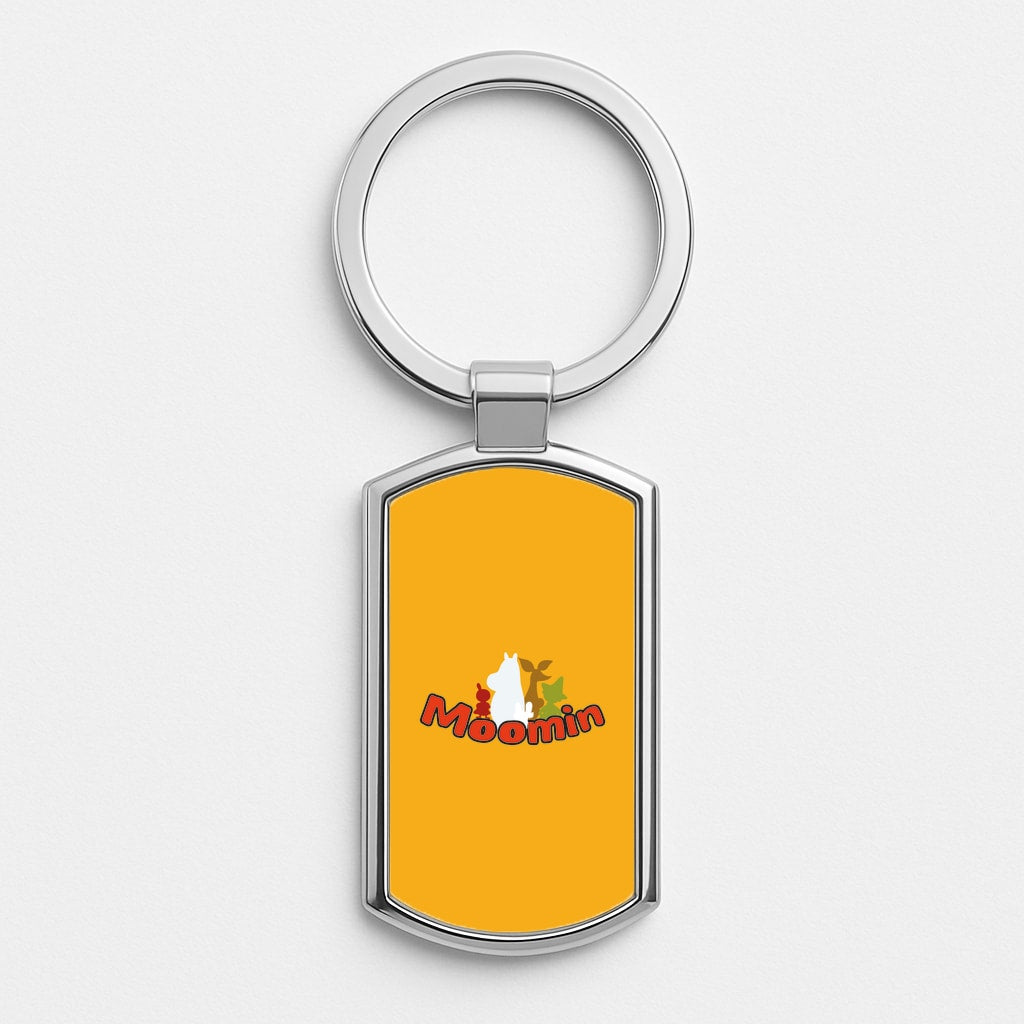 Moom Text Silver Keyring