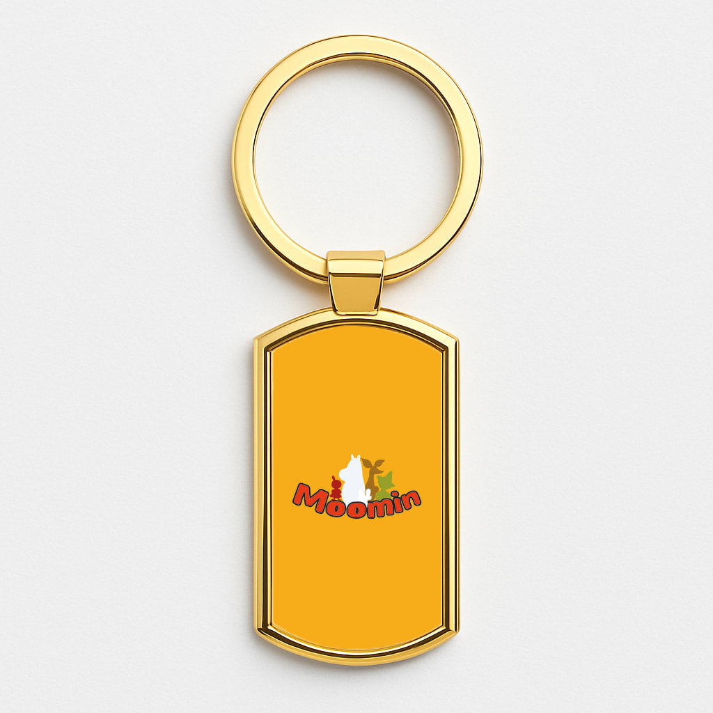 Moom Text Gold Keyring