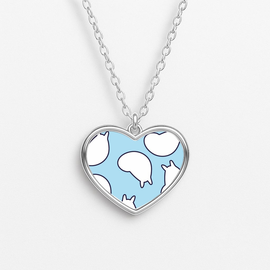 Moom Pattern Heart Necklace