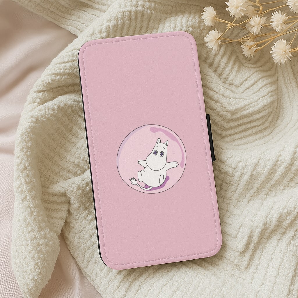 Moomin In A Pink Bubble Wallet Phone Case