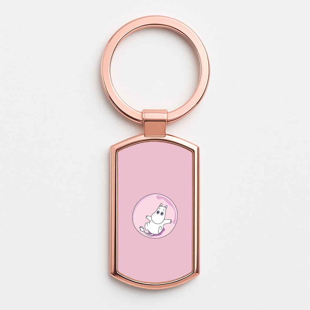Moomin In A Pink Bubble Rose Gold Keyring
