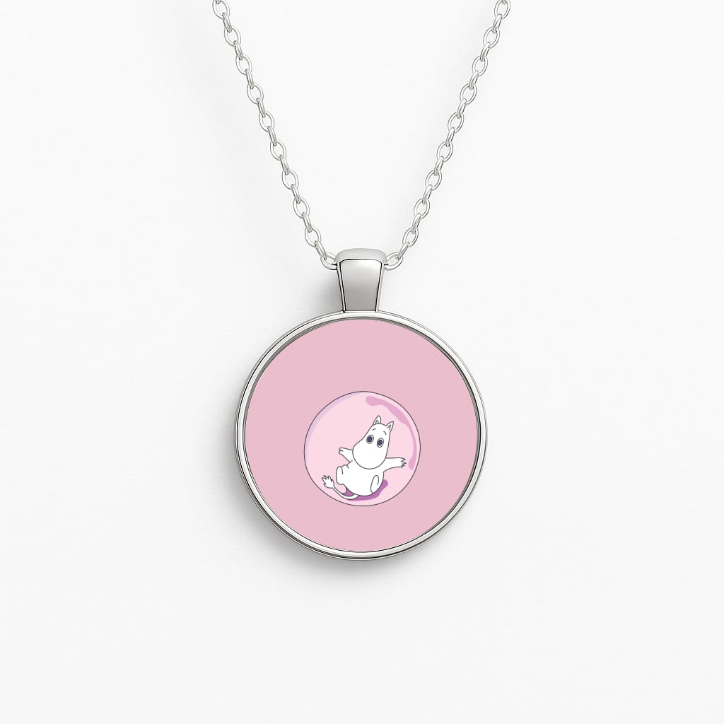 Moomin In A Pink Bubble Circle Necklace