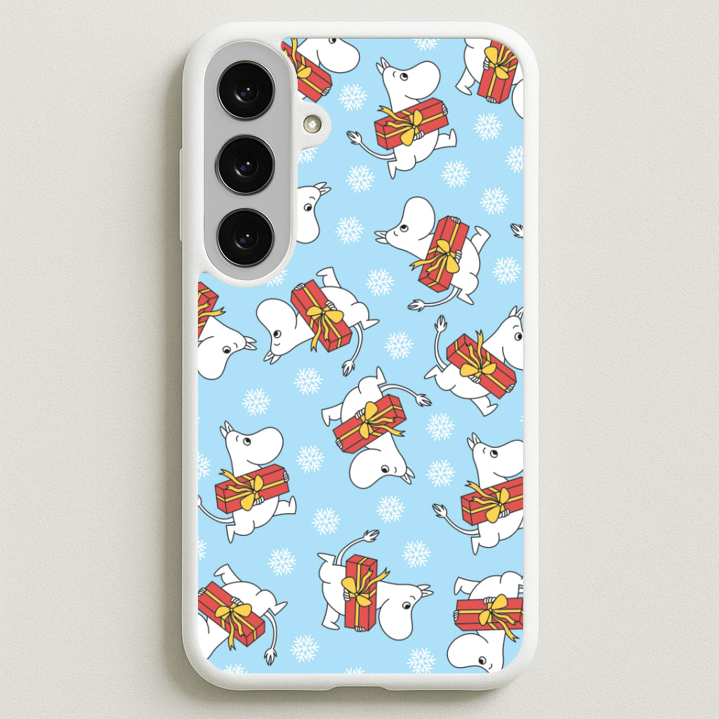Present And Snowflakes Moom Pattern Phone Case for Galaxy S25FE