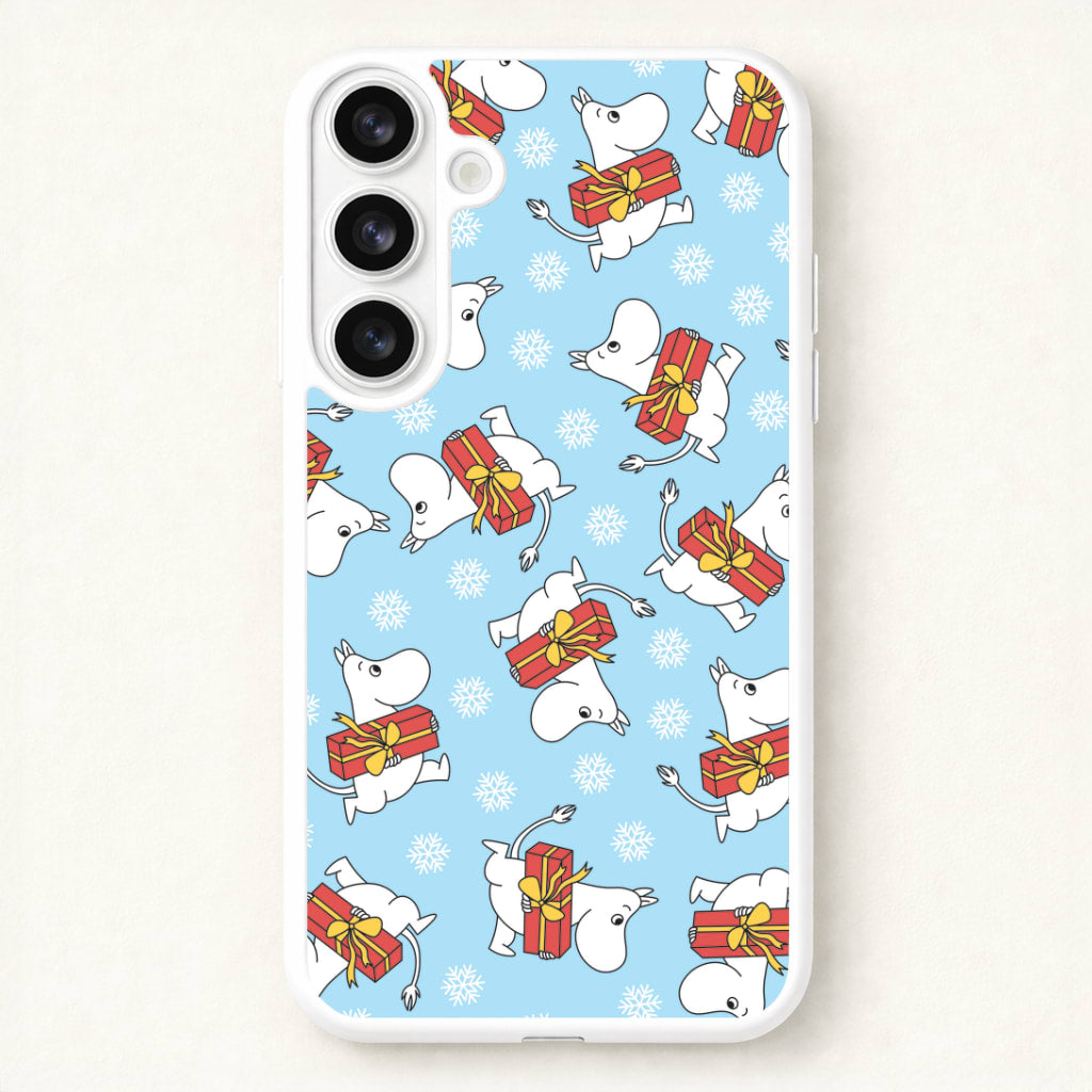 Present And Snowflakes Moom Pattern Phone Case for Galaxy S26 Plus