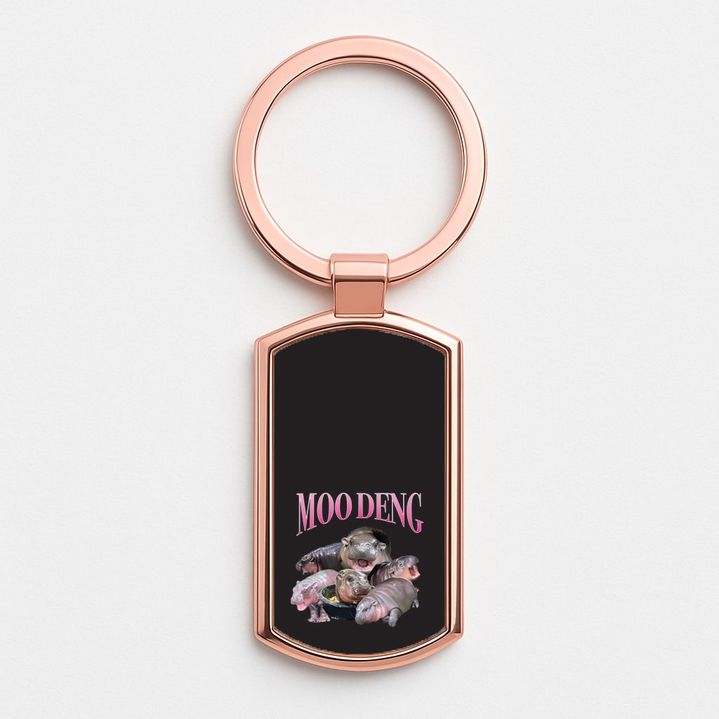 Moo Collage Rose Gold Keyring