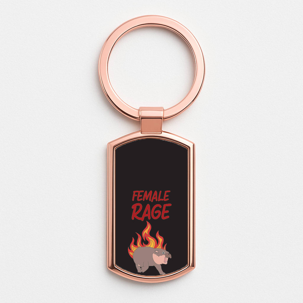 Female Rage Rose Gold Keyring