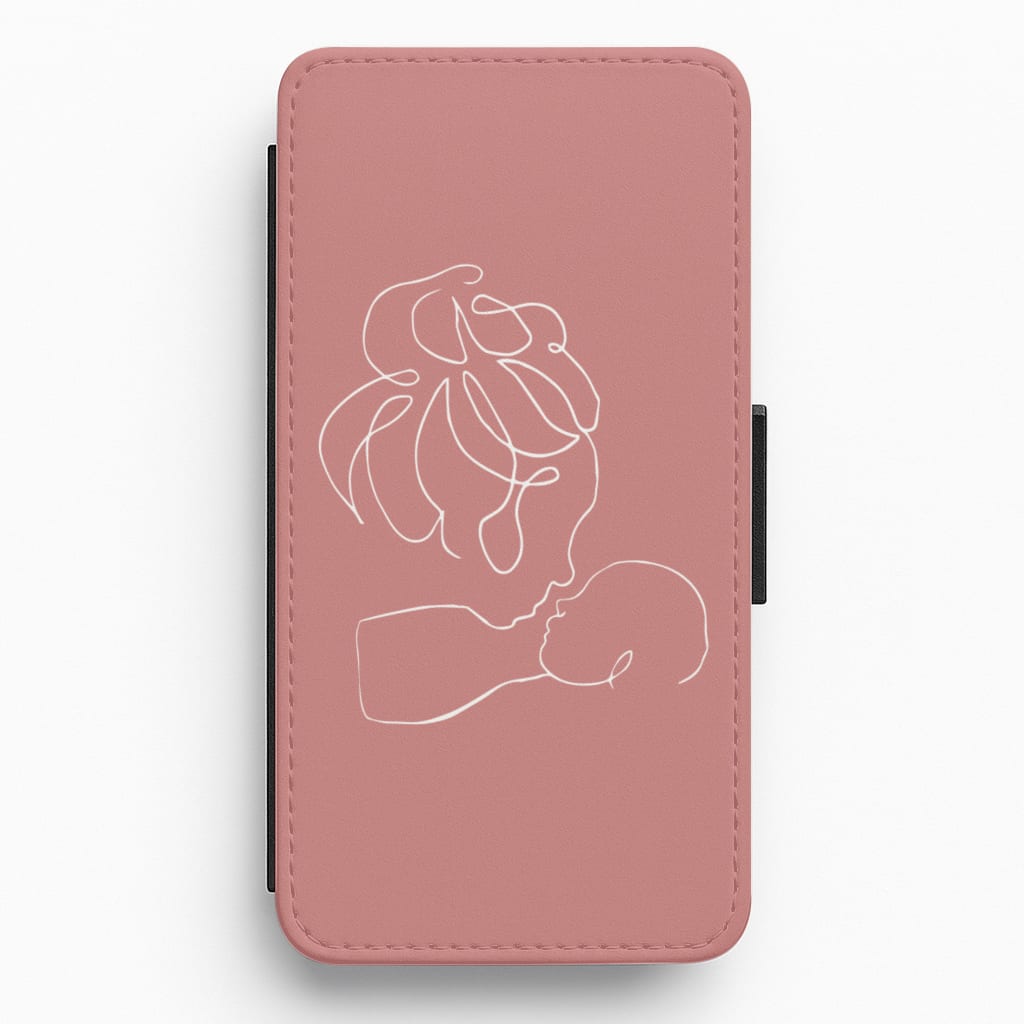 Mum Outline - Mother's Day Flip / Wallet Phone Case