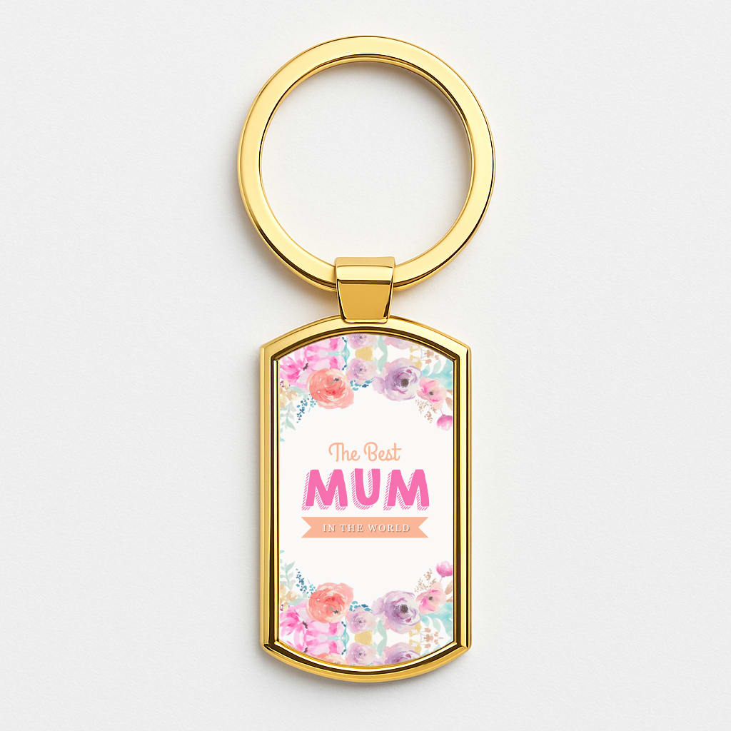 Best Mum In The World Gold Keyring