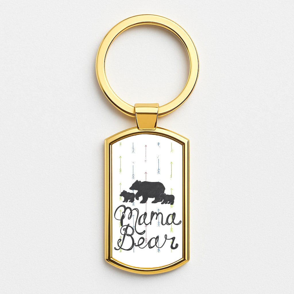 Mama Bear Gold Keyring