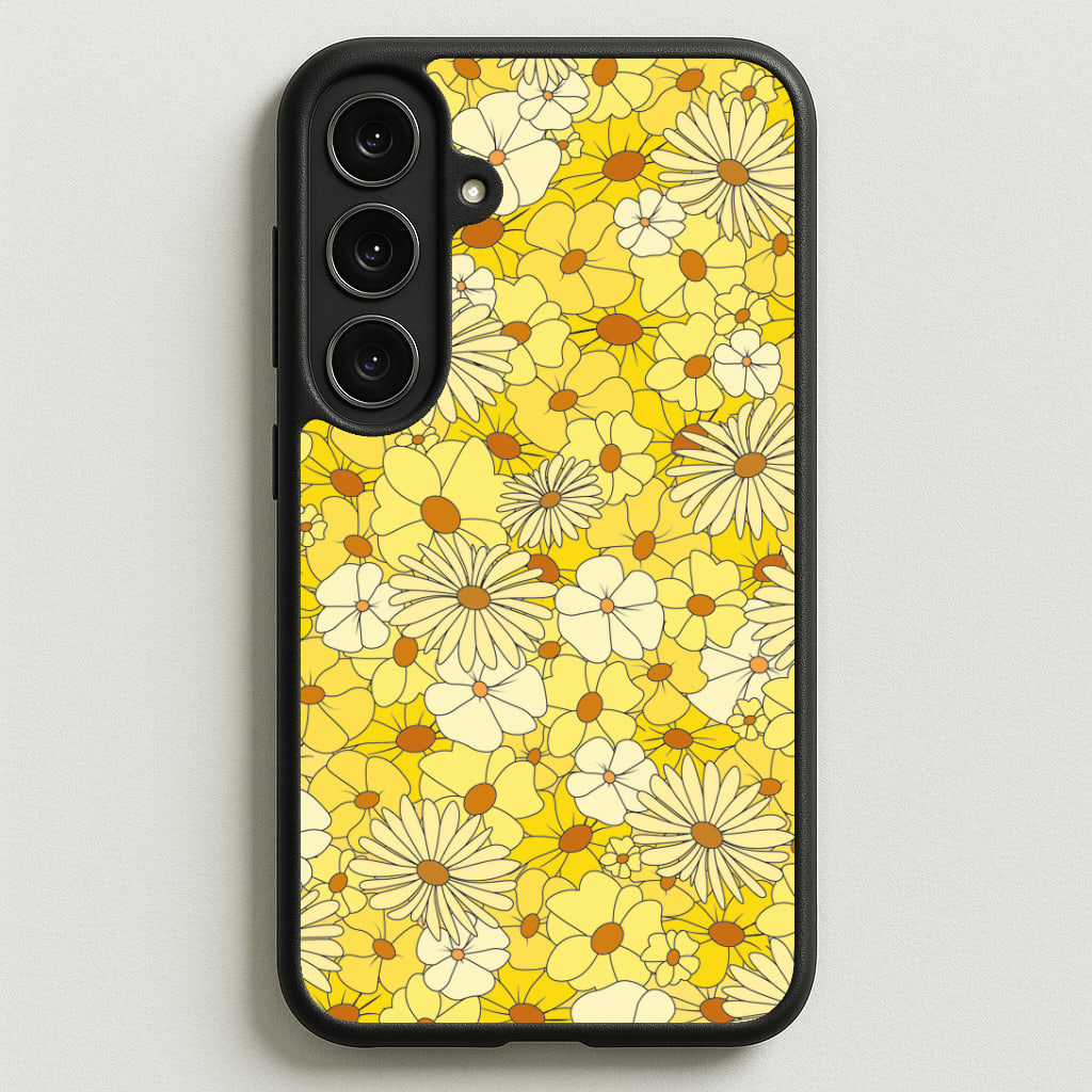 Yellow Flower Pattern - Mothers Day Phone Case for Galaxy S25FE