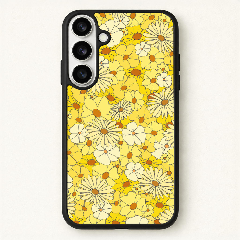 Yellow Flower Pattern - Mothers Day Phone Case for Galaxy S26
