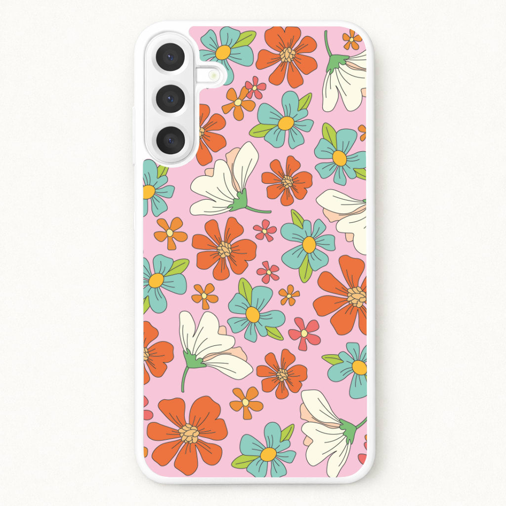Pink Flower Pattern - Mothers Day Phone Case for Galaxy A17