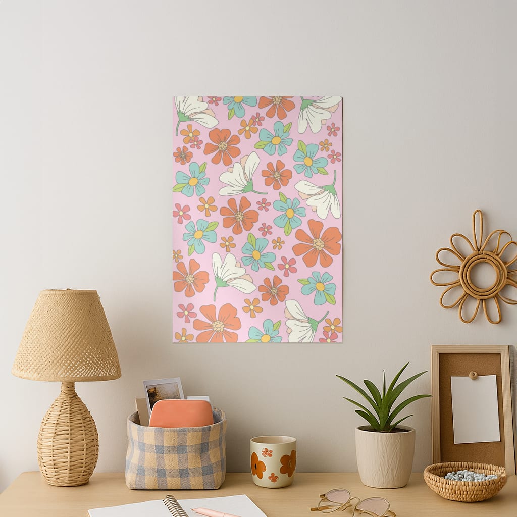 Pink Flower Pattern - Mothers Day Art Print