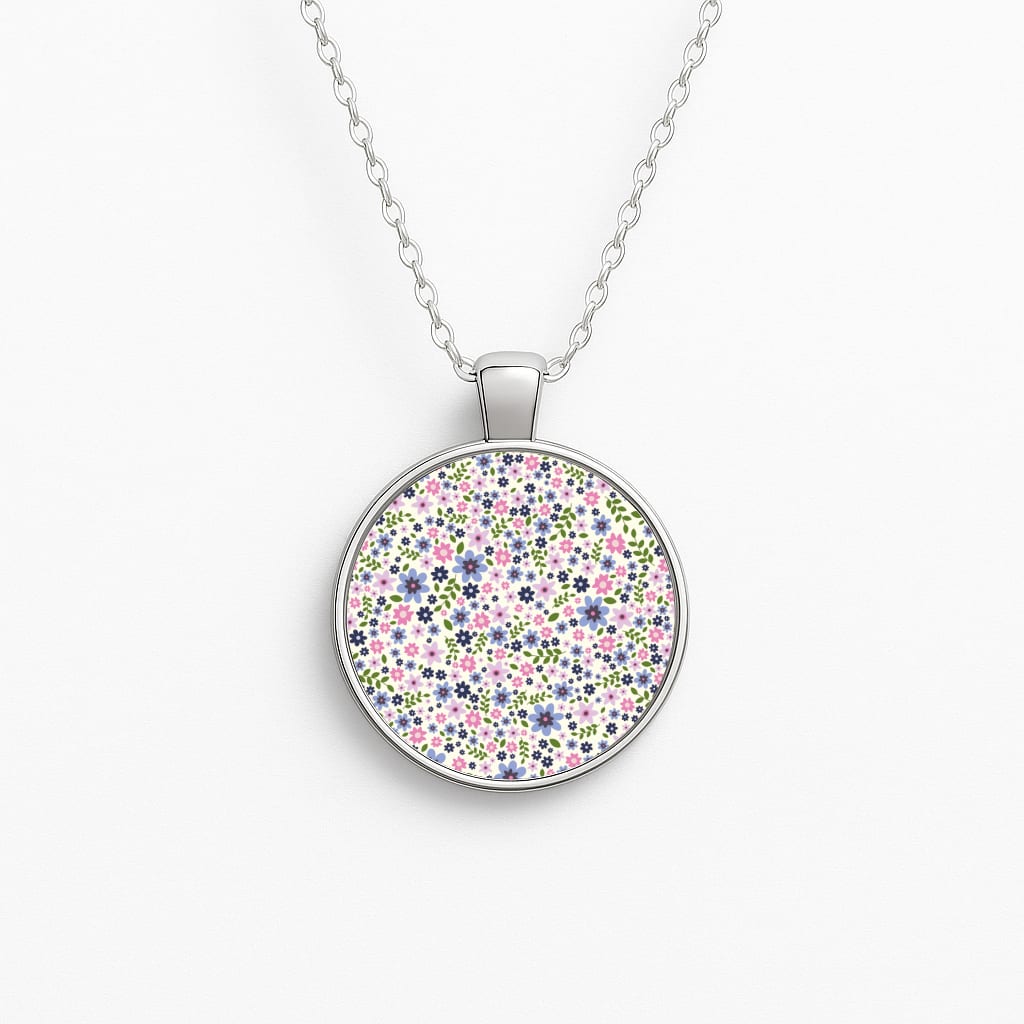 Floral Pattern - Floral Circle Necklace