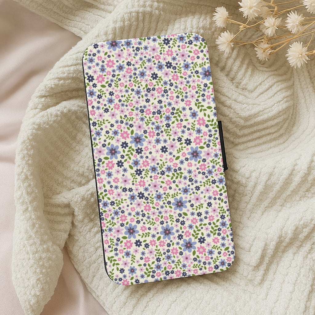 Floral Pattern - Floral Wallet Phone Case