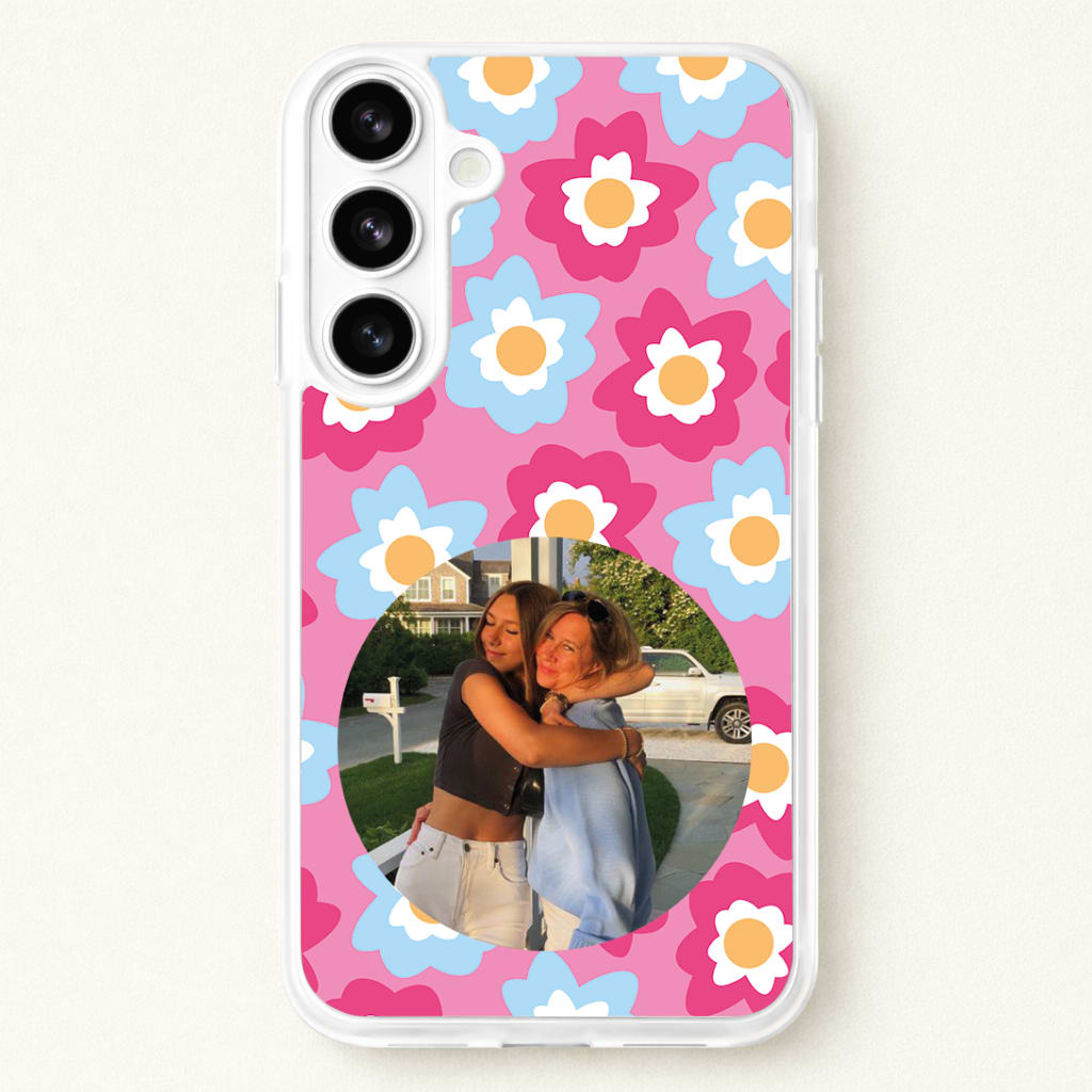 Pink And Blue Flower Pattern - Personalised Mother's Day Phone Case for Galaxy S26 Plus