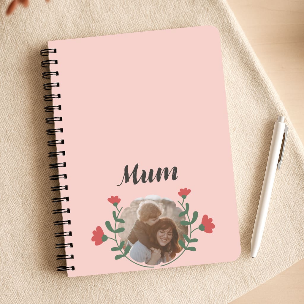 Mum Red Flowers - Personalised Mother's Day Notepad