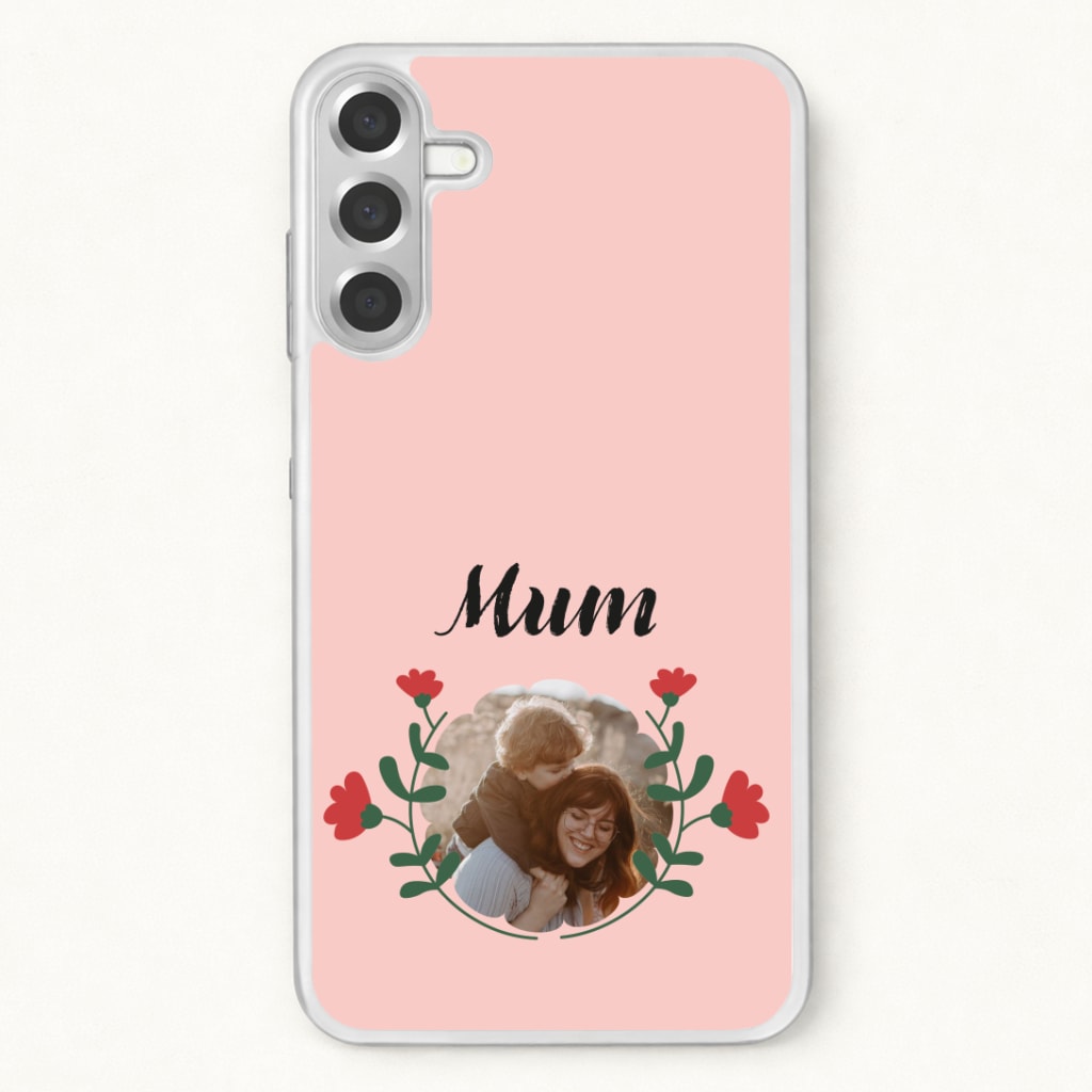 Mum Red Flowers - Personalised Mother's Day Phone Case for Galaxy A17
