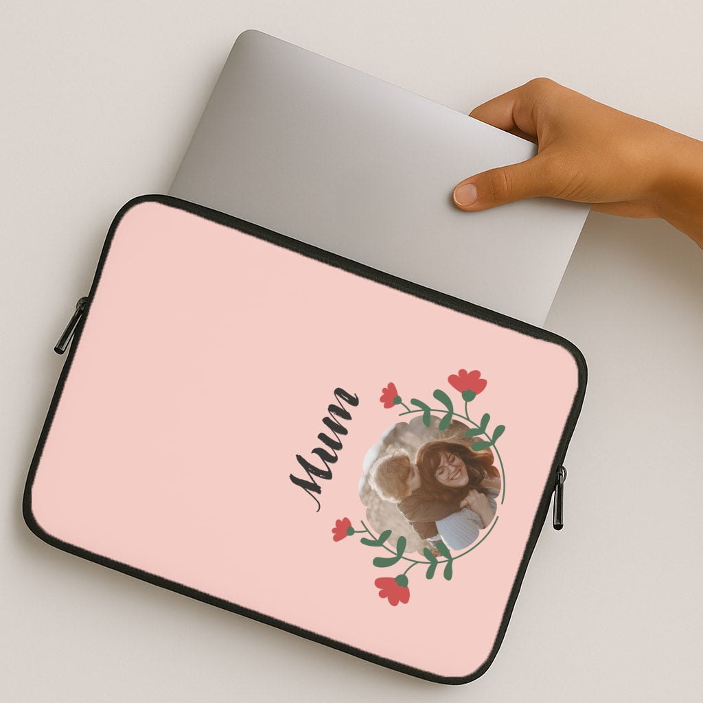 Mum Red Flowers - Personalised Mother's Day MacBook Case