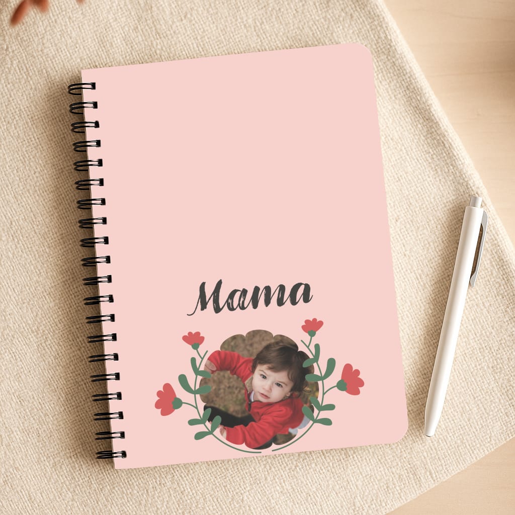 Mama Red Flowers - Personalised Mother's Day Notepad