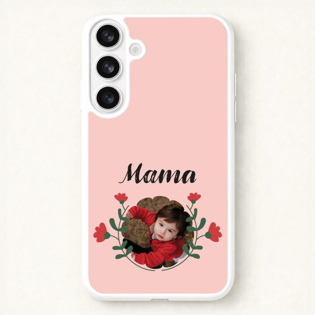 Mama Red Flowers - Personalised Mother's Day Phone Case for Galaxy S26 Plus
