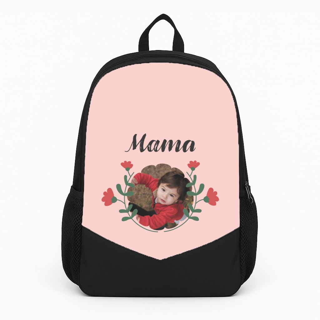 Mama Red Flowers - Personalised Mother's Day Backpack
