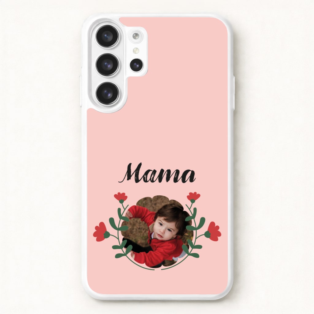Mama Red Flowers - Personalised Mother's Day Phone Case for Galaxy S26 Ultra