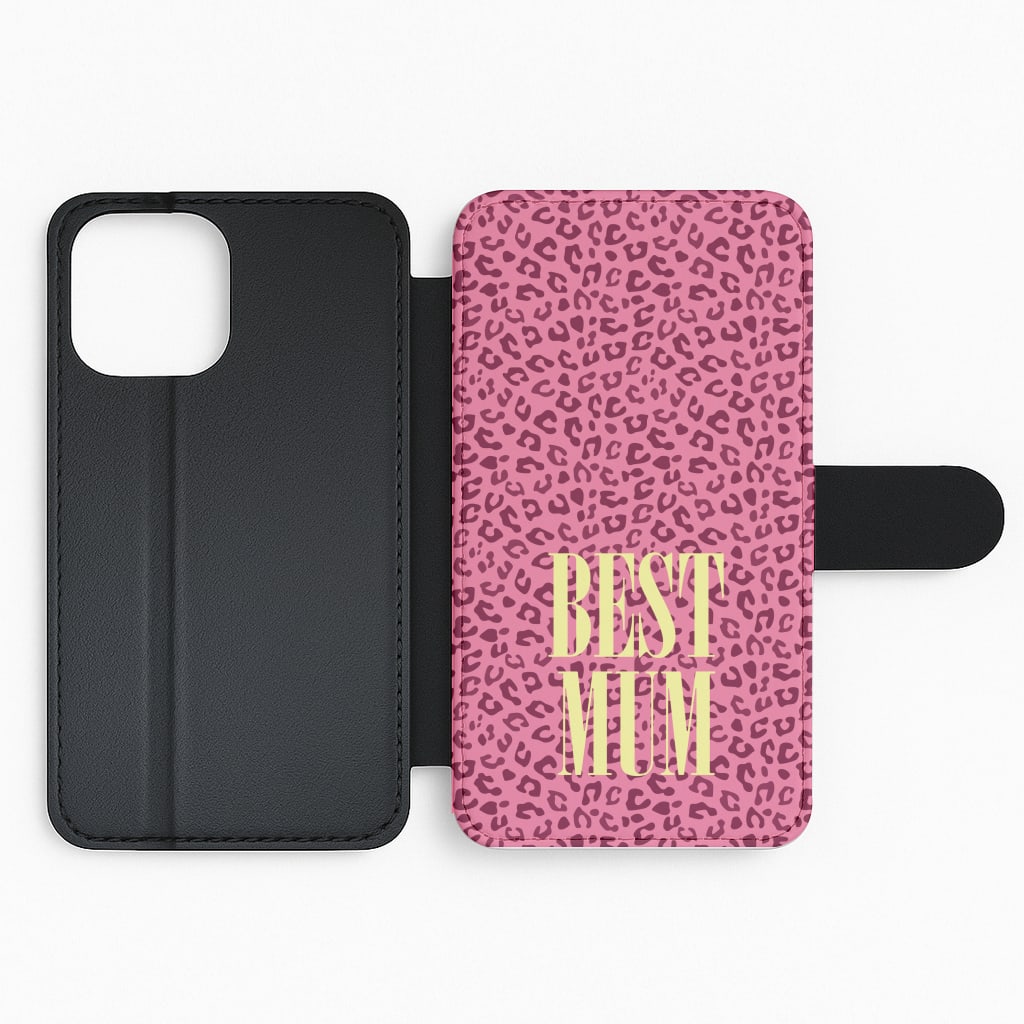 Best Mum Leopard Print Flip Phone Case