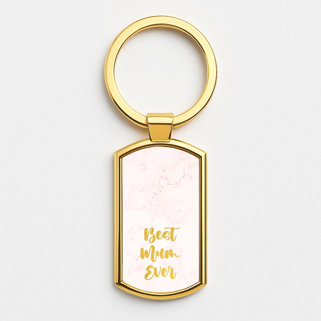 Golden Best Mum Ever Gold Keyring