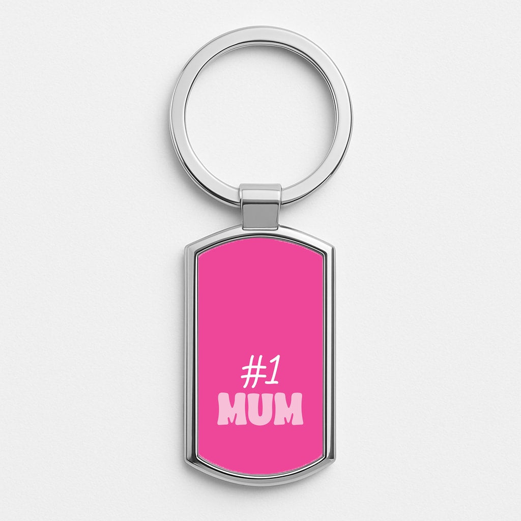 Number One Mum  Silver Keyring