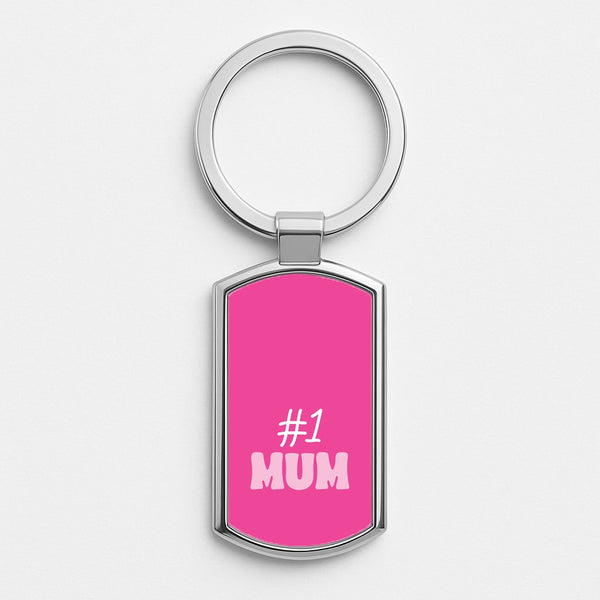 Number One Mum Silver Keyring