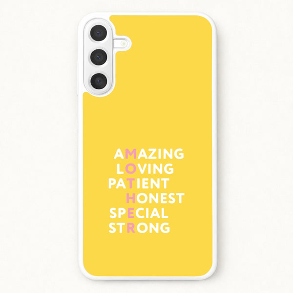Mother Anagram Phone Case for Galaxy A37