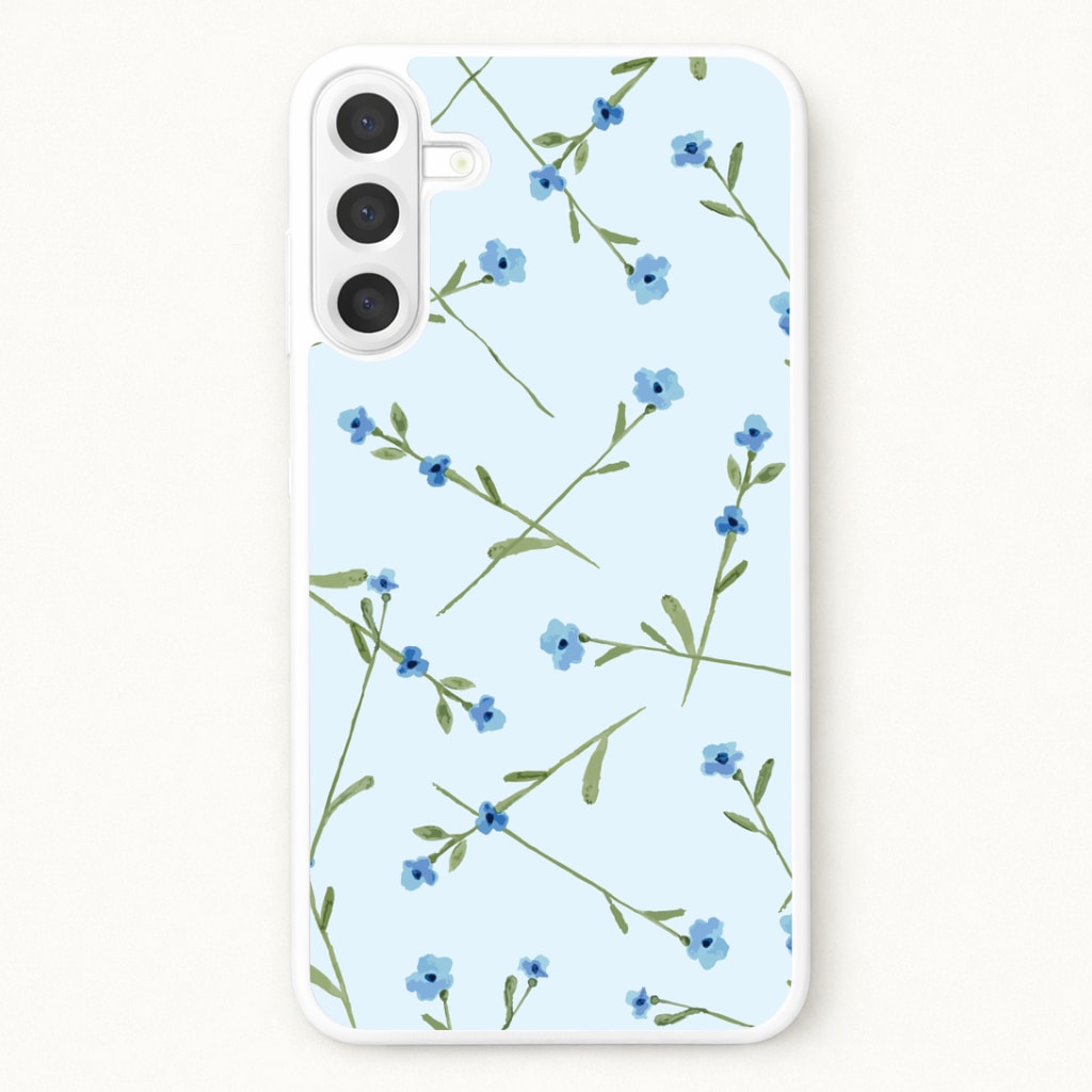 Baby Blue Floral Pattern Phone Case for Galaxy A57