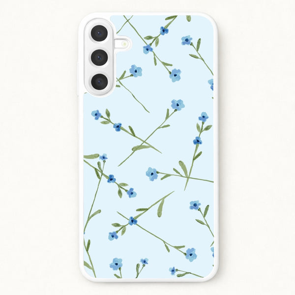 Baby Blue Floral Pattern Phone Case for Galaxy A57