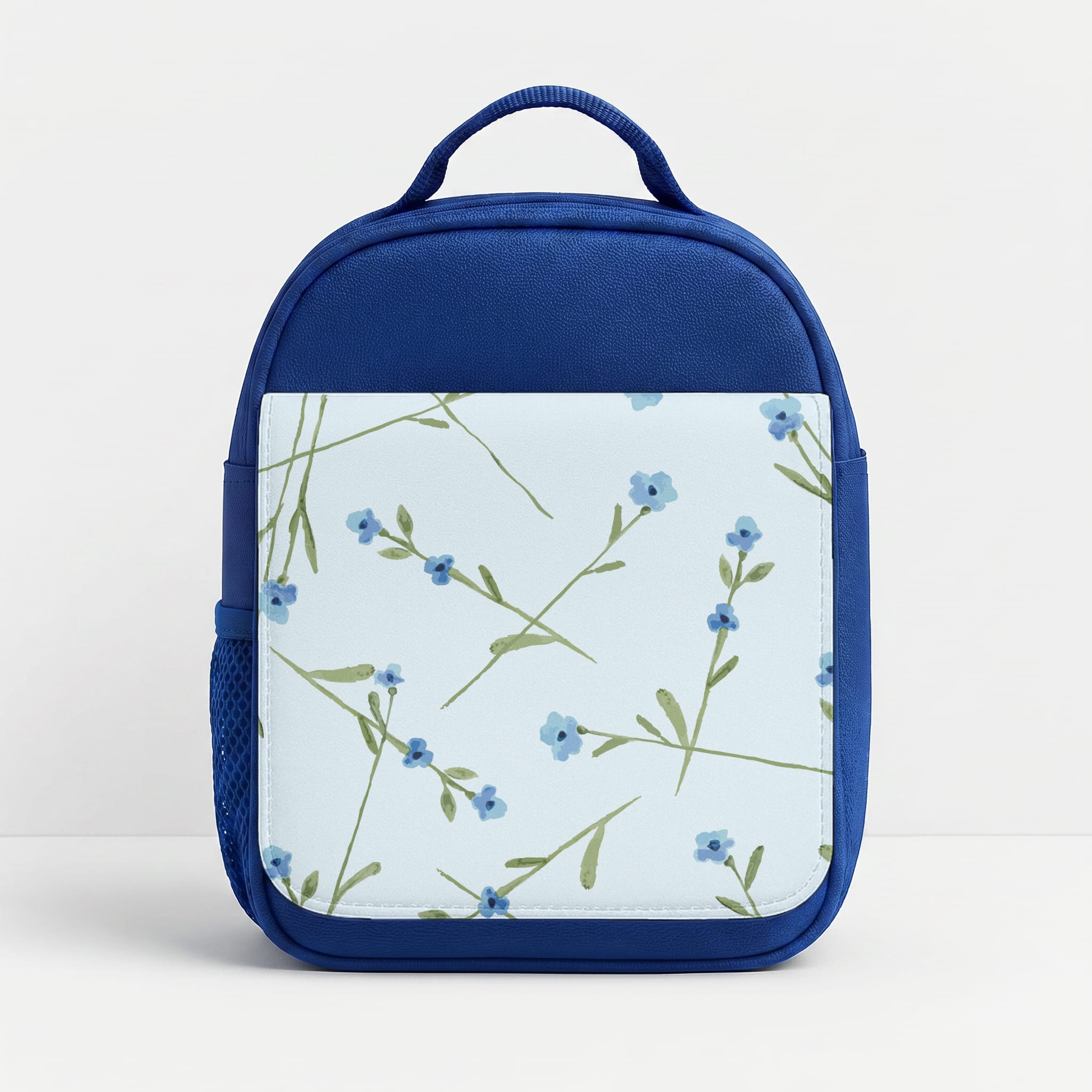 Baby Blue Floral Pattern Lunchbox - Blue