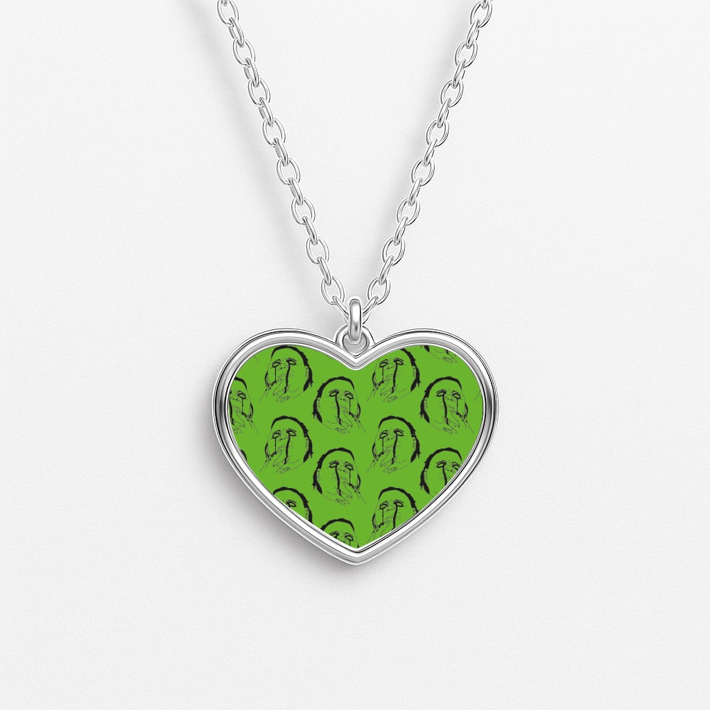 Michael Myers Pattern Heart Necklace