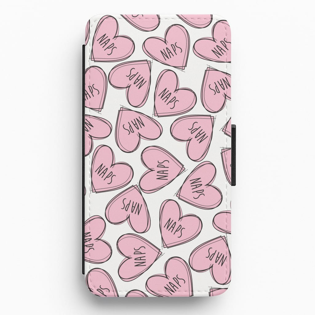 Nap Hearts, Tumblr Inspired Flip / Wallet Phone Case