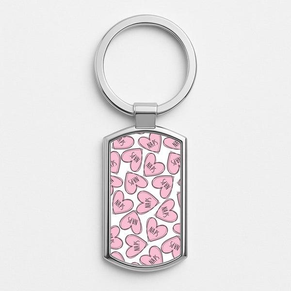 Nap Hearts, Tumblr Inspired Silver Keyring