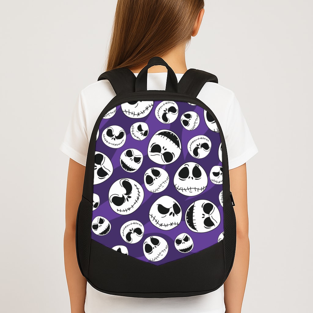 Skull Pattern Large School Bag