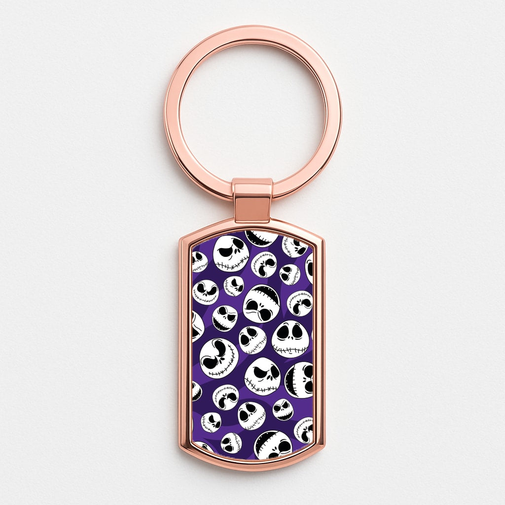 Skull Pattern Rose Gold Keyring