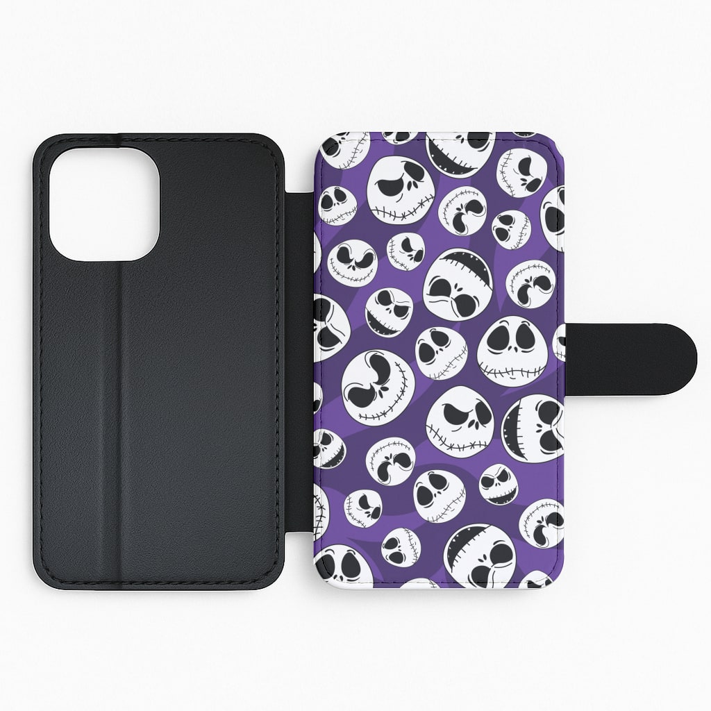 Skull Pattern Flip Phone Case