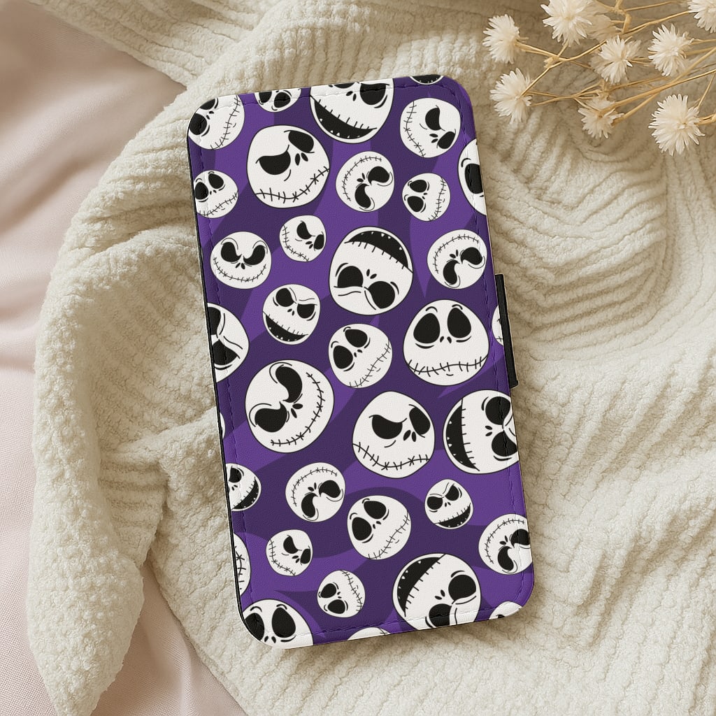 Skull Pattern Wallet Phone Case