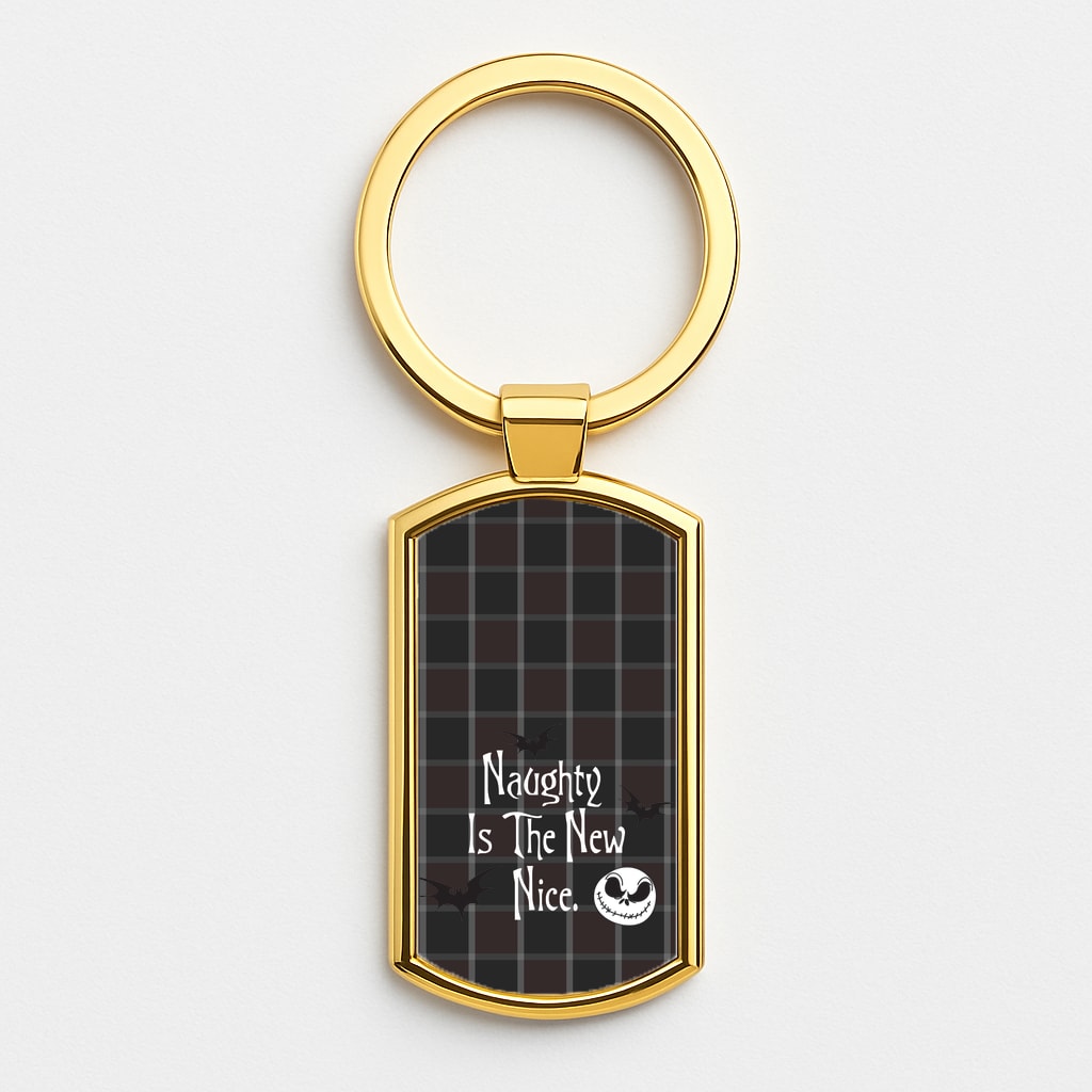 Naughty Is The New Nice Gold Keyring