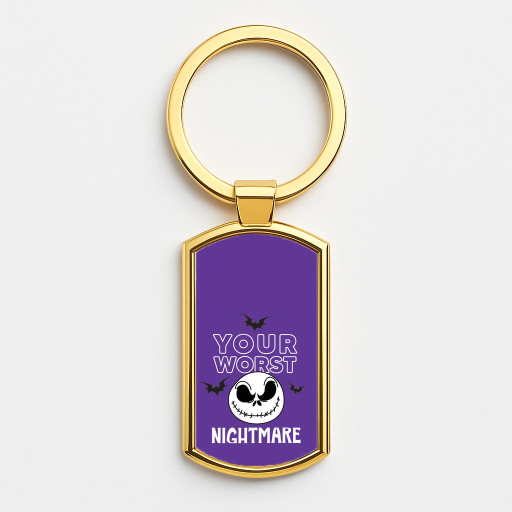 Your Worst Nightmare Purple Gold Keyring