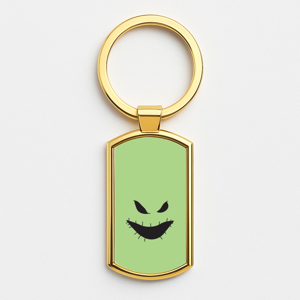 Green Face Gold Keyring