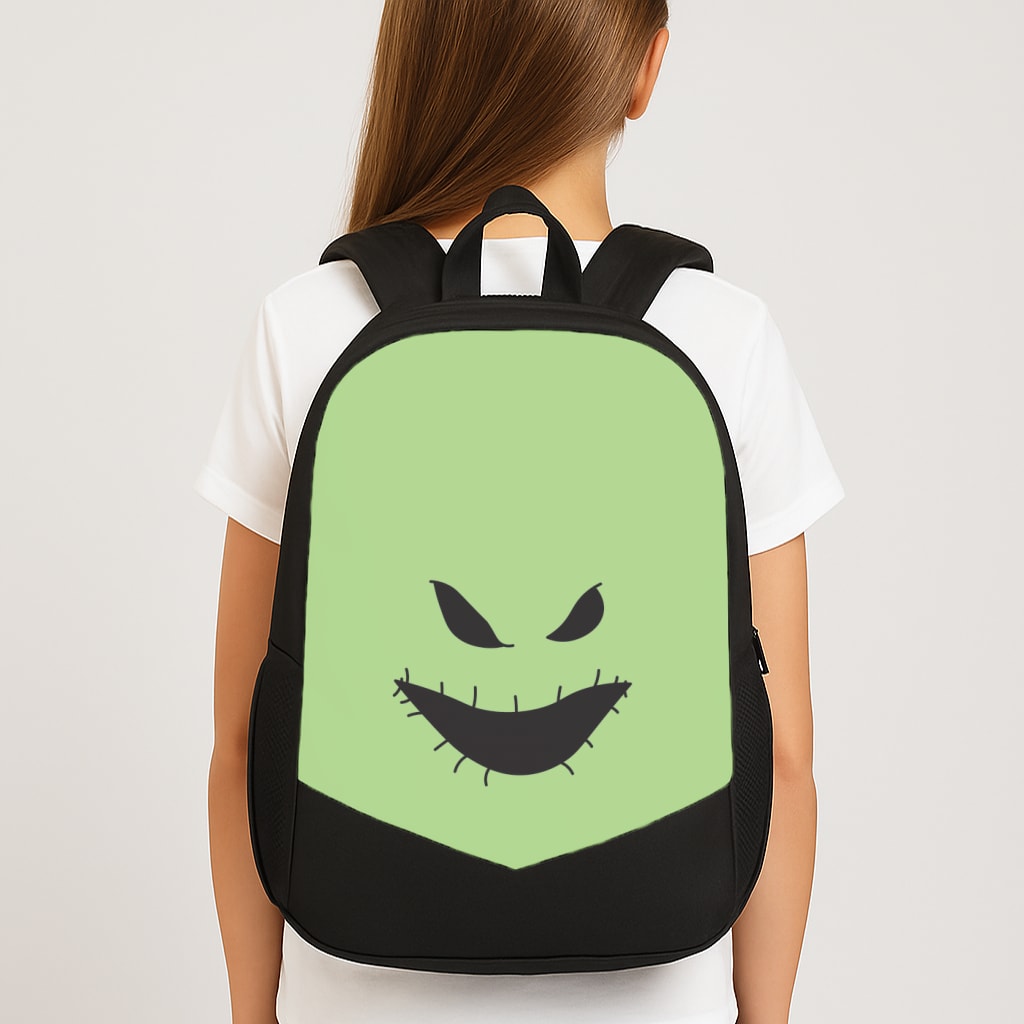Green Face Large School Bag