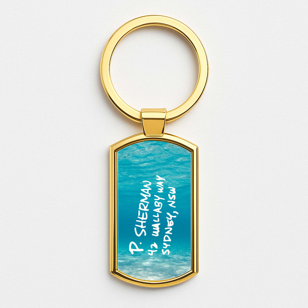 P.Sherman, 42 Wallaby Way ,Sydney Gold Keyring